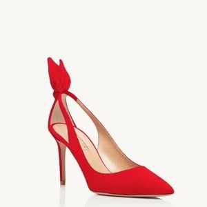 Aquazzura Bow Tie 85 Pumps Red Suede